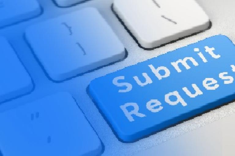 submit request button on laptop